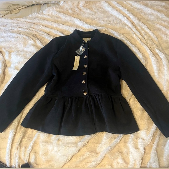 Charlie Paige Jackets & Blazers - Peplum Button-Up Jacket Beatles Warm Gold Buttons Flare Babydoll Charlie Paige M